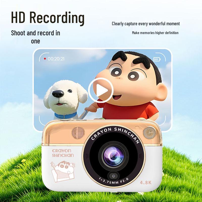 Crayon Shin-chan Dual-Camera Mirrorless Camera with Front & Rear Lenses for Selfies & Campus Photography