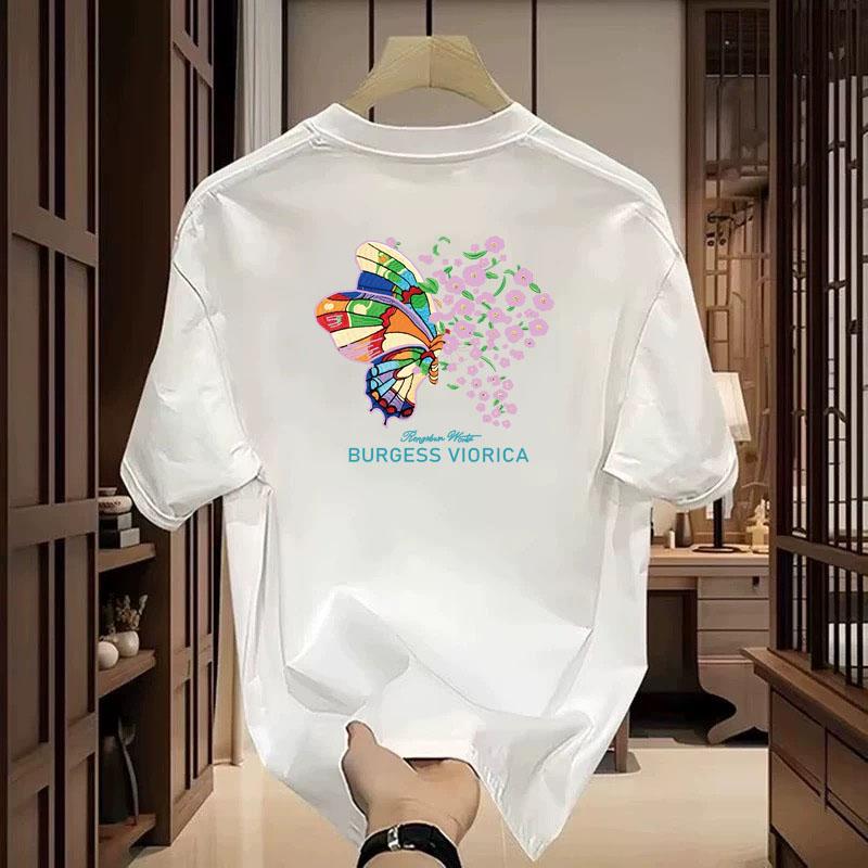 2025 New Summer Loose Casual Short Sleeve T-Shirt for Men, Trendy Brand Simple Heavyweight Half Sleeve Top Couple Outfit