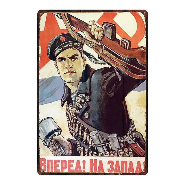 Винтажная русская мультяшная пин-ап девушка Металлическая жестяная вывеска Ретро Железная живописная табличка для паба Кафе Домашнего Настенного Декора Сексуальная Девушка Плакат
