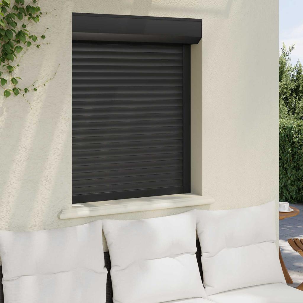 Anthracite Roller Shutter 80 x 100 cm Aluminum and Polyurethane