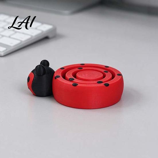 Decorative Ladybug Statues 3D Printed Spinning Figurine Stress Relief Rotating Turtle Fidget Ladybird Figurine Toy Animal Shape Desk Decoration for