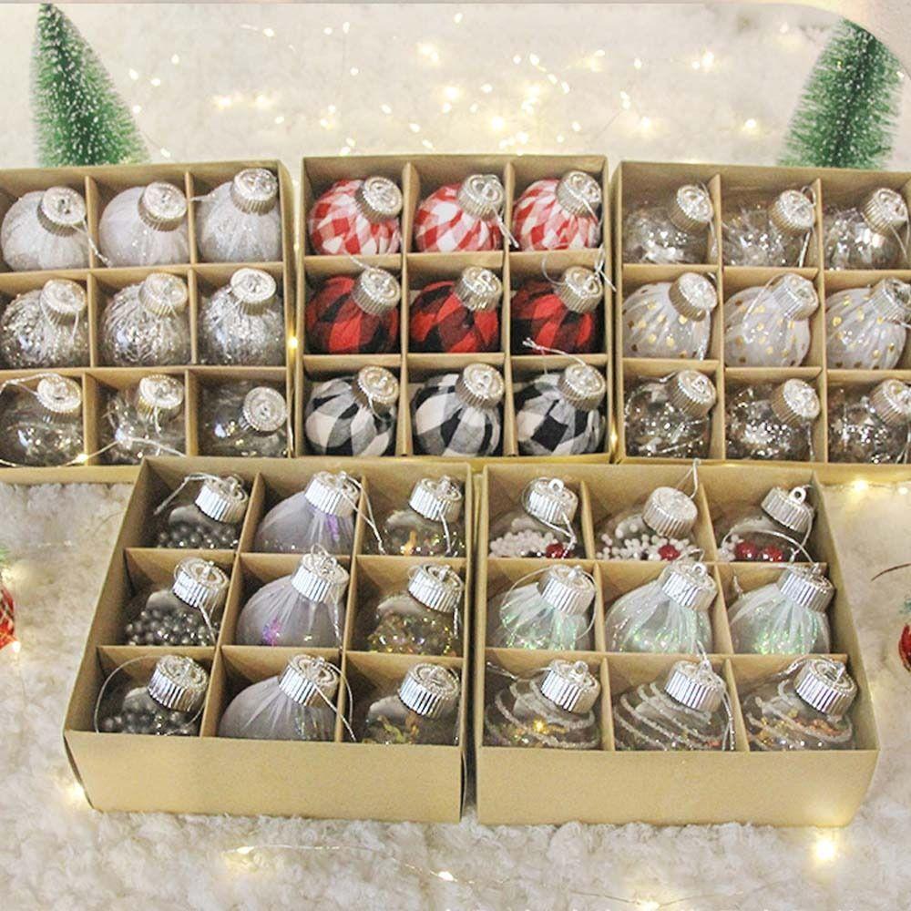 9pcs DIY Painted Christmas Hanging Balls 6cm Merry Christmas Decor Party Favors