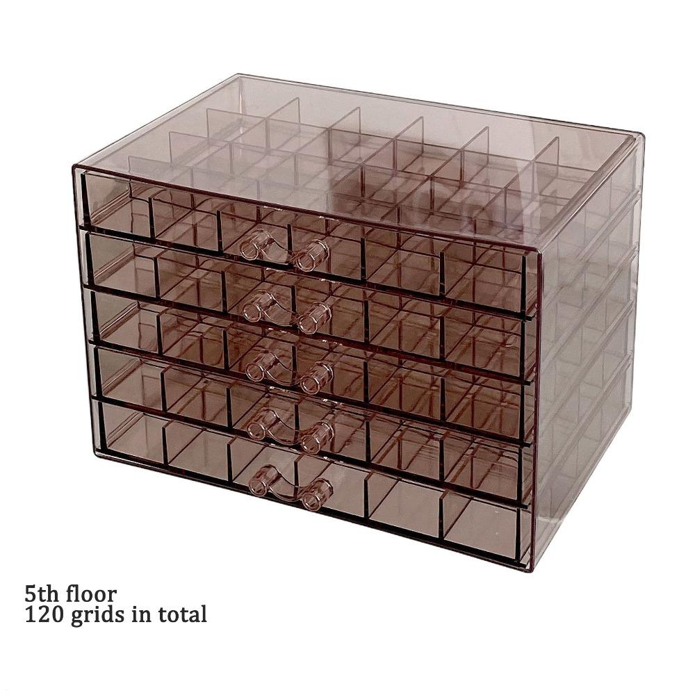 120Grids Jewelry Storage Box Acrylic Nail Art Organizer Box Jewelry Transparent Box  Vanity