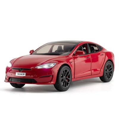 1/24 Модель автомобиля Tesla Model 3 из сплава, литая модель, имитация звука и света, детская игрушечная машинка, подарок, коллекция, игровая машина для мальчика