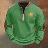 Men's St. Patrick's Day Vintage Casual Zip Sweatshirt Outdoor Casual Top