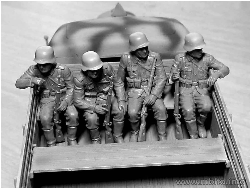 Master Box 1/35 Scale German Panzergrenadier (Set of 6) - Multi-Pose Style Plastic Model Kit MB35137