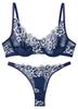 Бюстгальтер и топ нижнее белье и для сексуального S [Panegy] Прозрачный комплект, шорты, женщины, сексуальный, милый, кружево, нижнее белье, темно-синий,