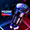 2 порта, 20 Вт, портативное автомобильное зарядное устройство, USB 3,0 Pd, зарядное устройство Type-c, сотовый телефон с цифровым дисплеем, термостойкость для офисного автомобиля