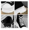 Men's Winter High-Top Canvas Shoes, Platform Height-Boosting, Hong Kong Style Casual Sneakers for Teens