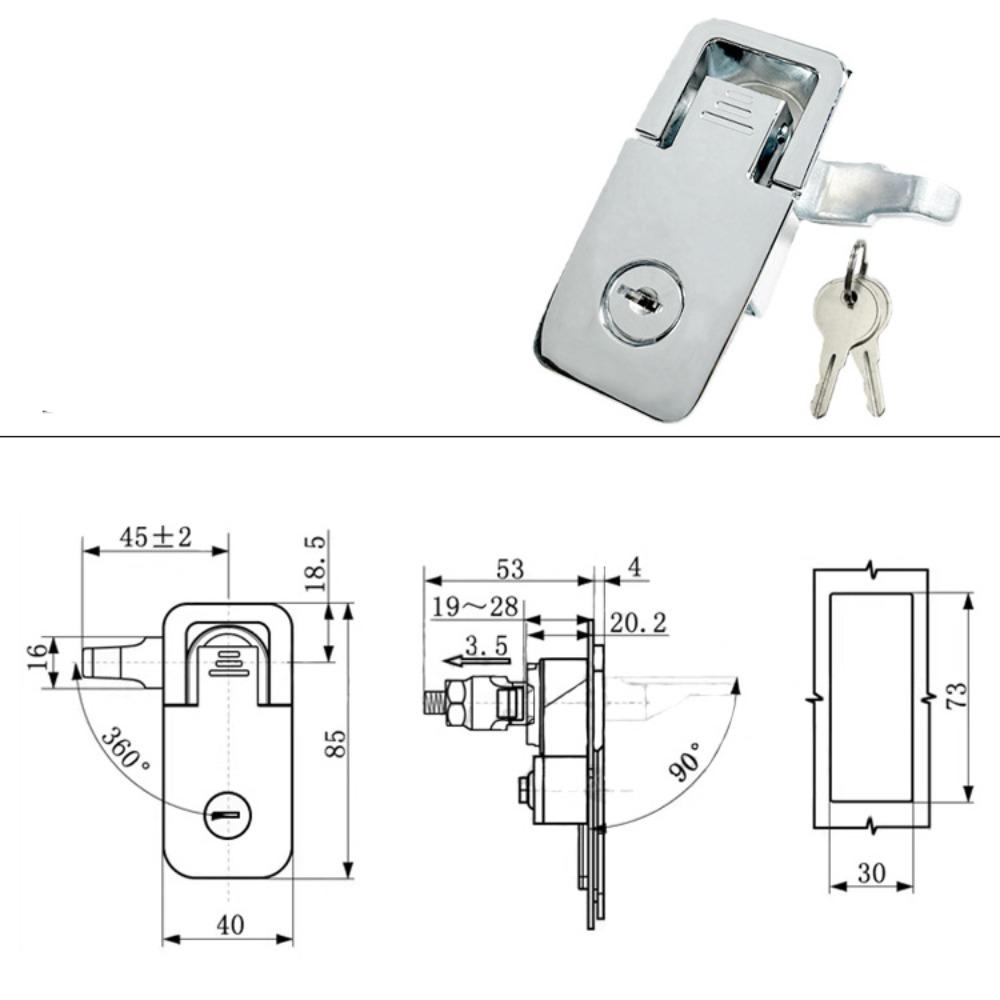 Zinc Alloy Toolbox Lock Weather-resistance Cabinet Lock RV Compartment Latch Hardware Lock