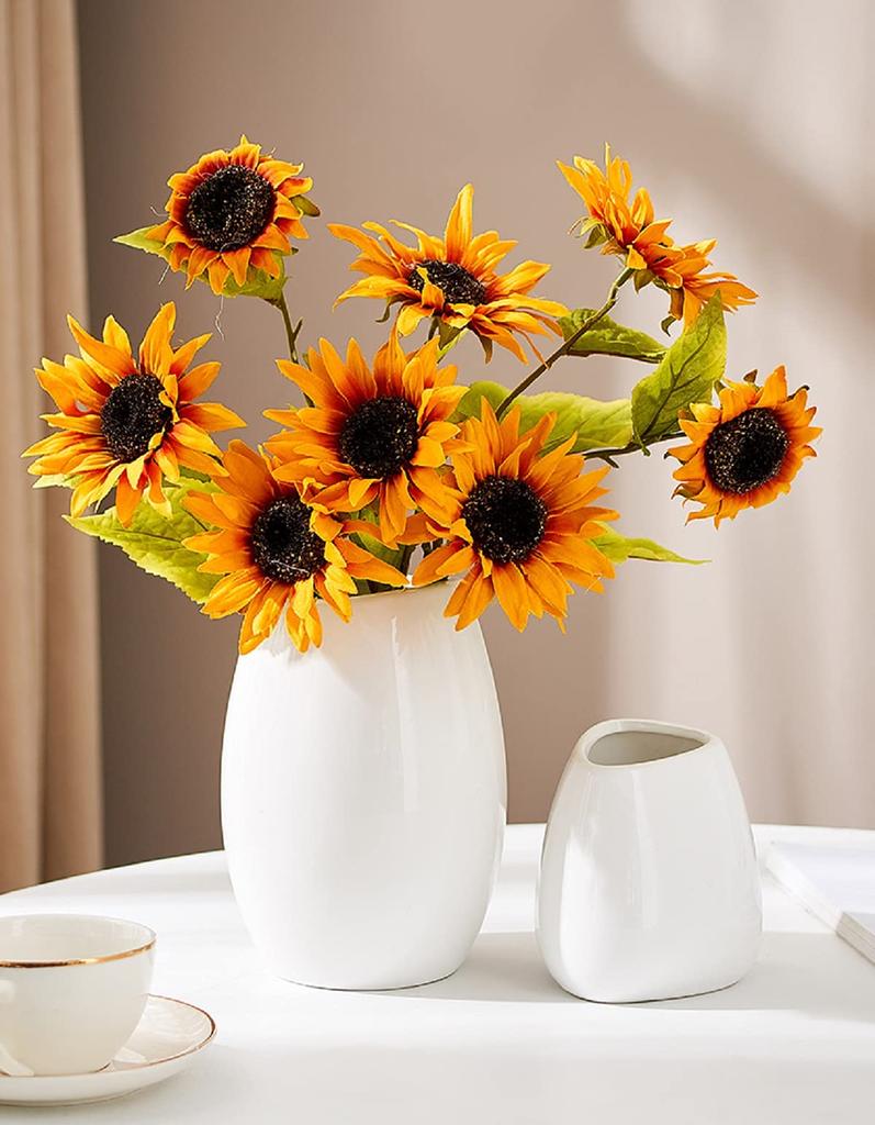 Белая керамическая ваза Основа для цветов Белая Большая 20см Ваза Скандинавская Керамическая Стильная Композиция из цветов Интерьер Домашнее украшение Подарок