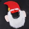 Dog Christmas Hat Pet Santa Claus Hat with Ears And Beard Xmas Costume Headgear for Small Dogs Cats Festive Dress-up Accessories