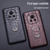 Защитный чехол из кожи с тиснением под крокодила для Honor Magic6Pro с подставкой