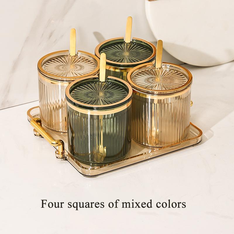 Изысканная банка для хранения приправ, европейская легкая роскошь, 3 рамки, 4 рамки, бытовая, кухонная