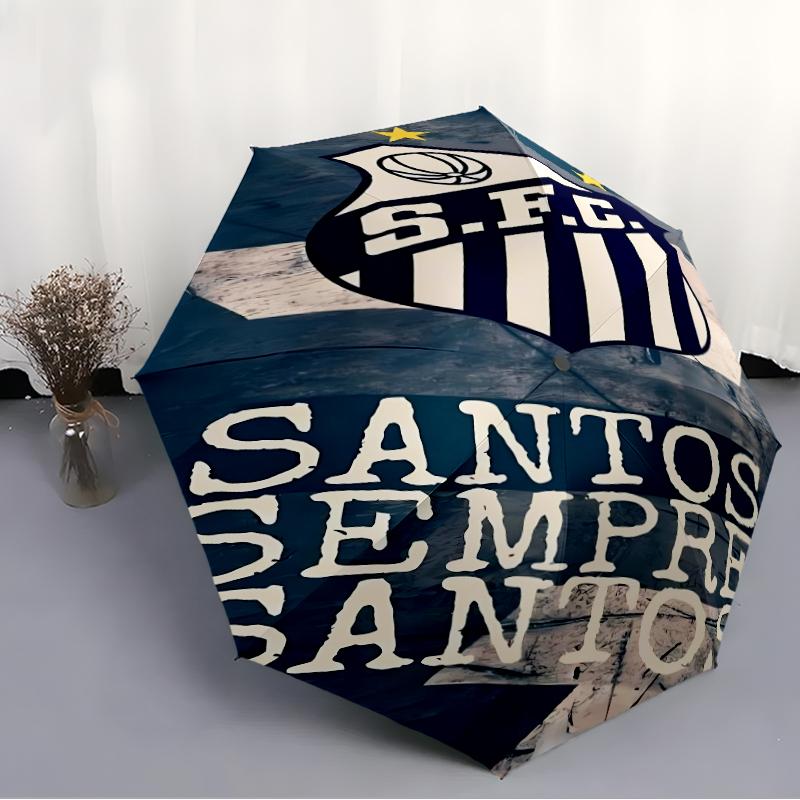 Printed Santos SFC logo Folding Umbrella,Outdoor,Leisure,And Travel Umbrella,Durable Umbrella Fabric,Birthday And Holiday Gift