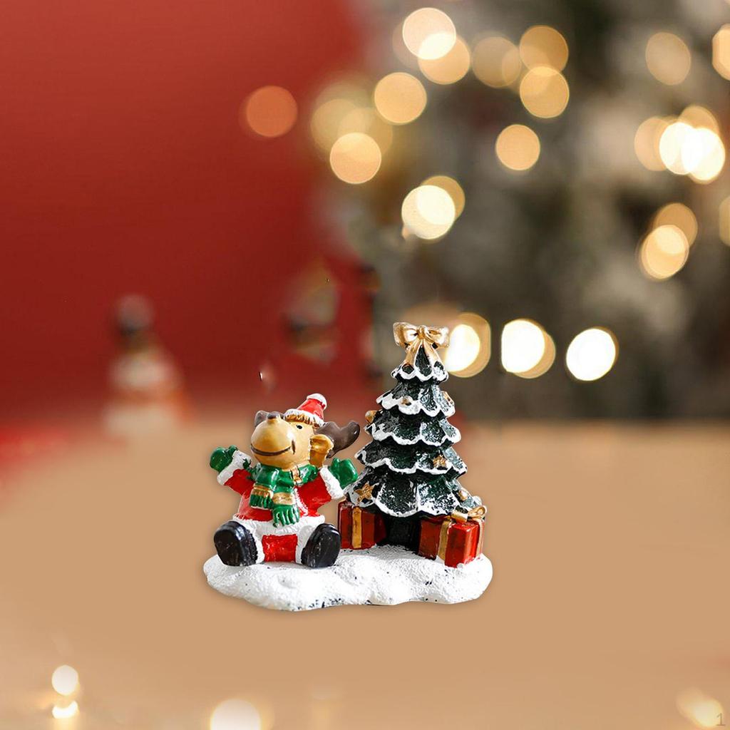 Рождественская елка смоляная фигурка маленькая милая рождественская статуэтка настольная гостиная витрина мини