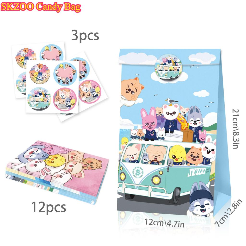 Skzoo New Candy Paper Bag, Birthday Party Gift Wrapping Paper, Popcorn Bag, Christmas And Valentine'S Day Gift Supplies