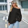 Autumn and Winter Women's Sweater One Shoulder Solid Color Knitwear Loose Large Size Sweater