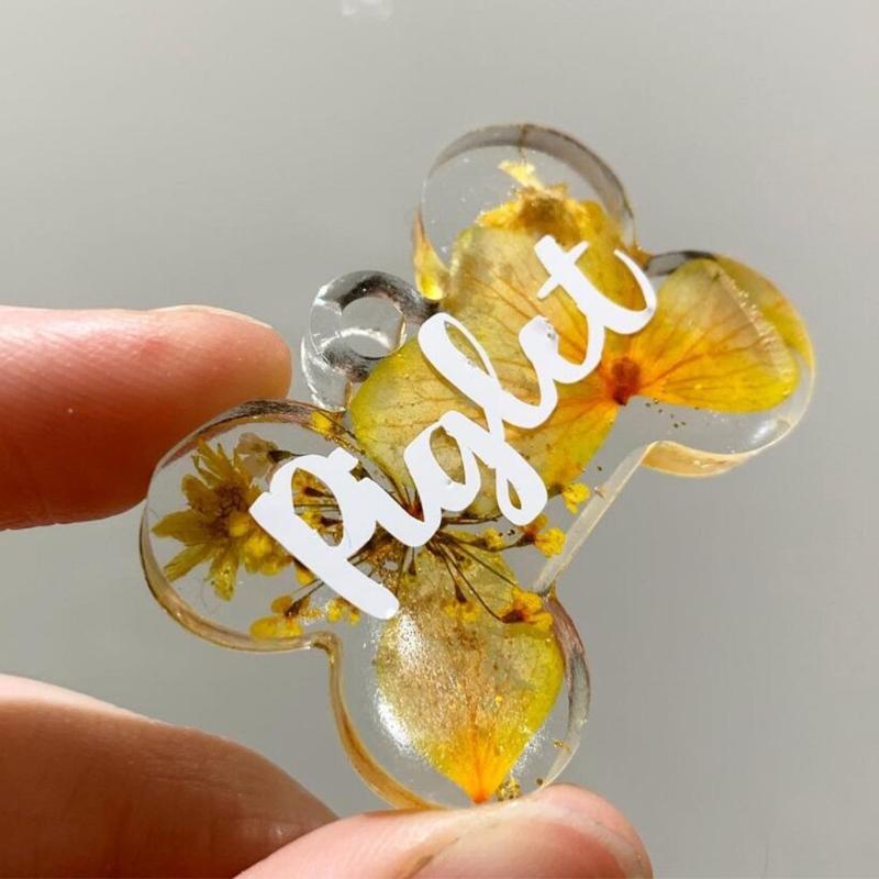 Handmade 3-Cavities Pet Dogs Cats Tag Bone Shaped Keyring Keychain Epoxy Resin Mold Charm Jewelry for Key Chain M
