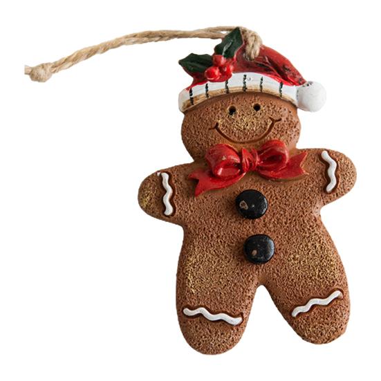 Рождественский полимерный пряничный человечек, очаровательный орнамент с подвесным ремешком, рождественская елка, украшение, кулон