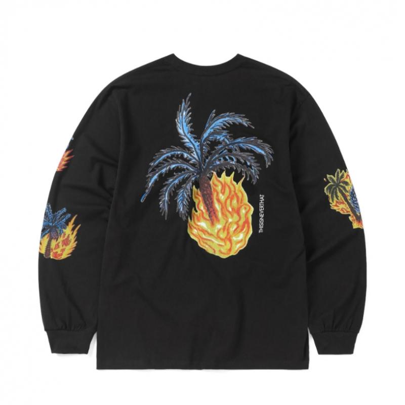 ThiSiSneverthat Burning Palm Tree LS Tee Off черный