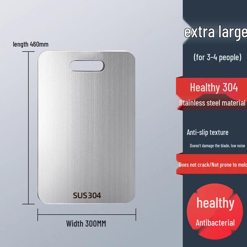 Большая антибактериальная разделочная доска - нержавеющая сталь 316, защита от плесени, утолщенная для кухонного использования