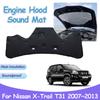 Накладка на капот двигателя автомобиля Nissan X-Trail XTrail T31 2007~2013 Передняя звукоизоляция, теплоизоляция, хлопковый огнестойкий коврик, аксессуары для интерьера