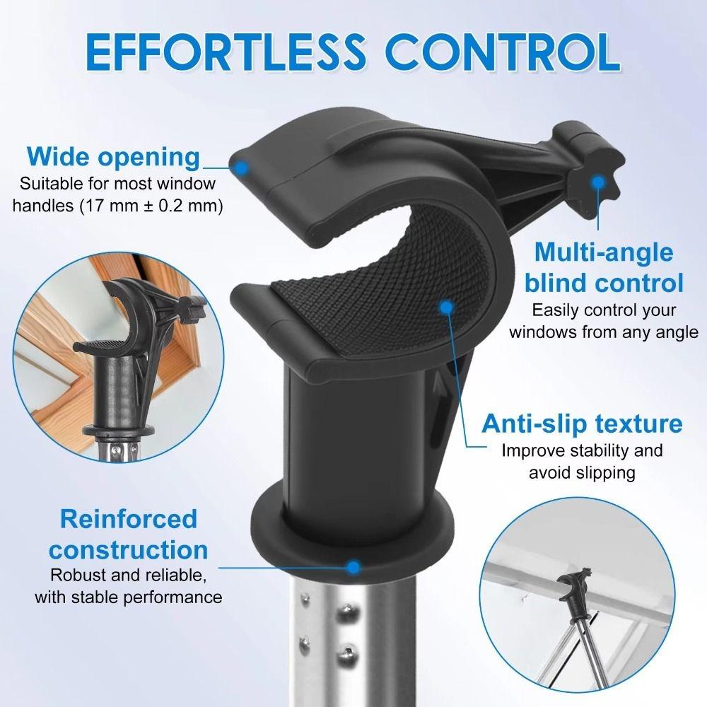 Anti-slip Texture Window Pole Opener Multi-angle Telescopic Window Opener Sunroom Window
