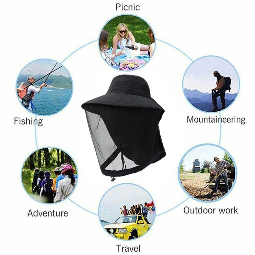 Outdoor Sunscreen Fishing Sun Cap Face Neck Protection Bucket Hat Insect Proof Cap  Jungle Farm