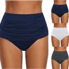 Women's High Waisted Swim Bottom Ruched Bikini Swimsuit Briefs