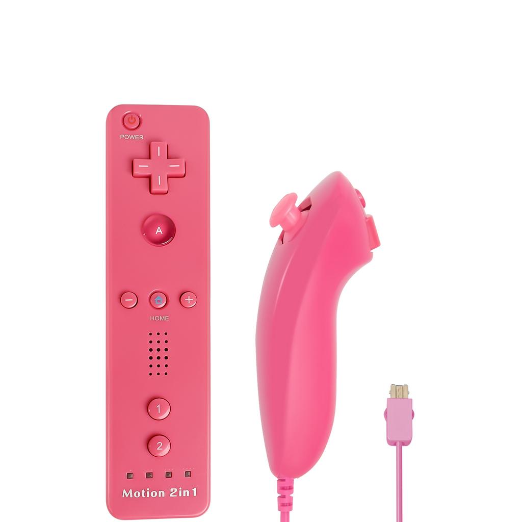 Набор из 2 контроллеров для Nintendo Wii 2-в-1 Опциональный Motion Plus Джойстик Беспроводной Пульт Геймпад с Силиконовым Чехлом Видеоигра