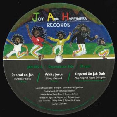 12-дюймовая пластинка VANESSA MELODY - Depend On Jah EP JAH007 Радость и Счастье 2020 Великобритания Регги, Ска и Даб Б/У