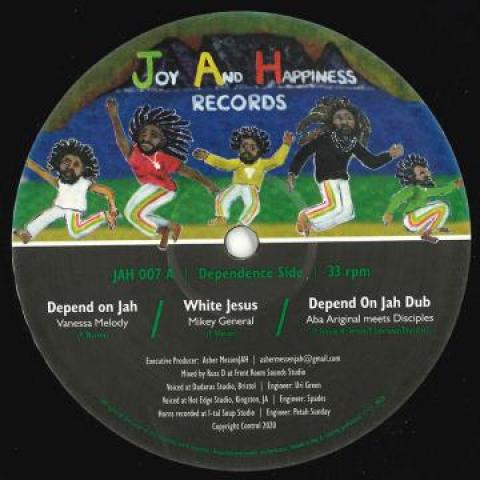 12-дюймовая пластинка VANESSA MELODY - Depend On Jah EP JAH007 Радость и Счастье 2020 Великобритания Регги, Ска и Даб Б/У