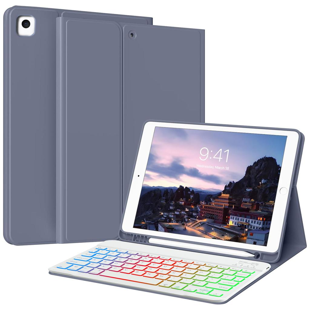 GRB Keyboard Case For IPad 11 (A16) 2025 With Pen Slot and Backlit English Keyboard
