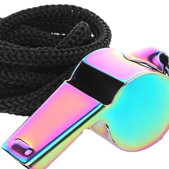 1 шт/2 шт спортивный свисток свисток из нержавеющей стали с шнурком громкий четкий звук свисток для тренеров судей официальный