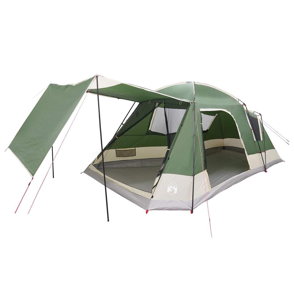 Cabin Tent with Roof Green 12 Person Polyester and Steel