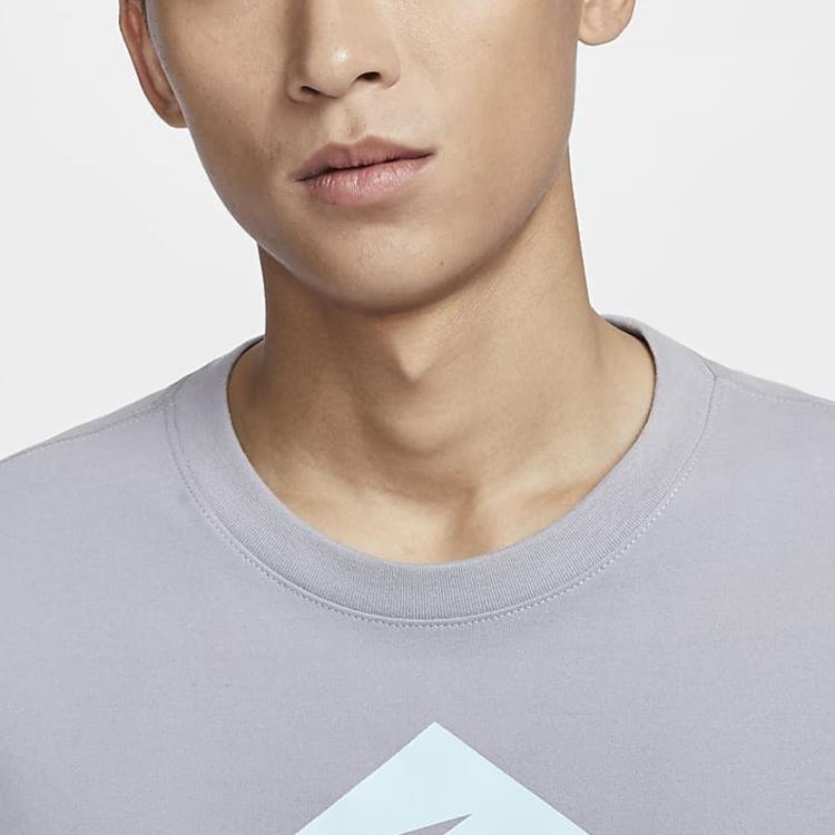 Nike Пуловер Dri-Fit с круглым вырезом, быстросохнущая футболка с длинным рукавом, мужские футболки, цементно-серый FN0828078