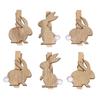 Wooden Clothes Pegs - - Rabbit - Multicoloured - 6 Pieces - 2.5x3.5cm