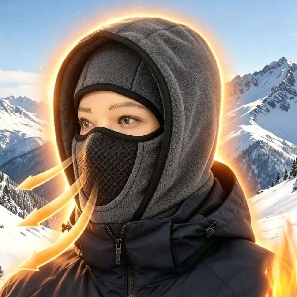 Fleece Lined Ski Face Mask Breathable Mesh Thermal Neck Warmer Winter Cycling Hat Winter Cycling
