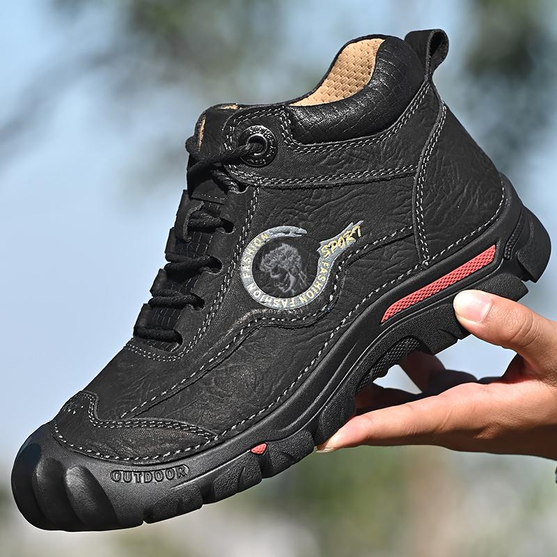 Мужские ботинки для активного отдыха из натуральной кожи, повседневная обувь, скалолазание, походы, теплые зимние ботинки для мужчин, высококачественные ботинки на платформе для снега