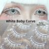 Eyelashes Extension White False Eyelashes Long Cross Eye Makeup Tools White Lashes  for Cosplay