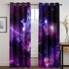 2 Panel Galaxy Universe Star Printed Curtain for Bedroom Semi-blackout Curtain Grommet Top Blinds Window Cortinas Free Shipping