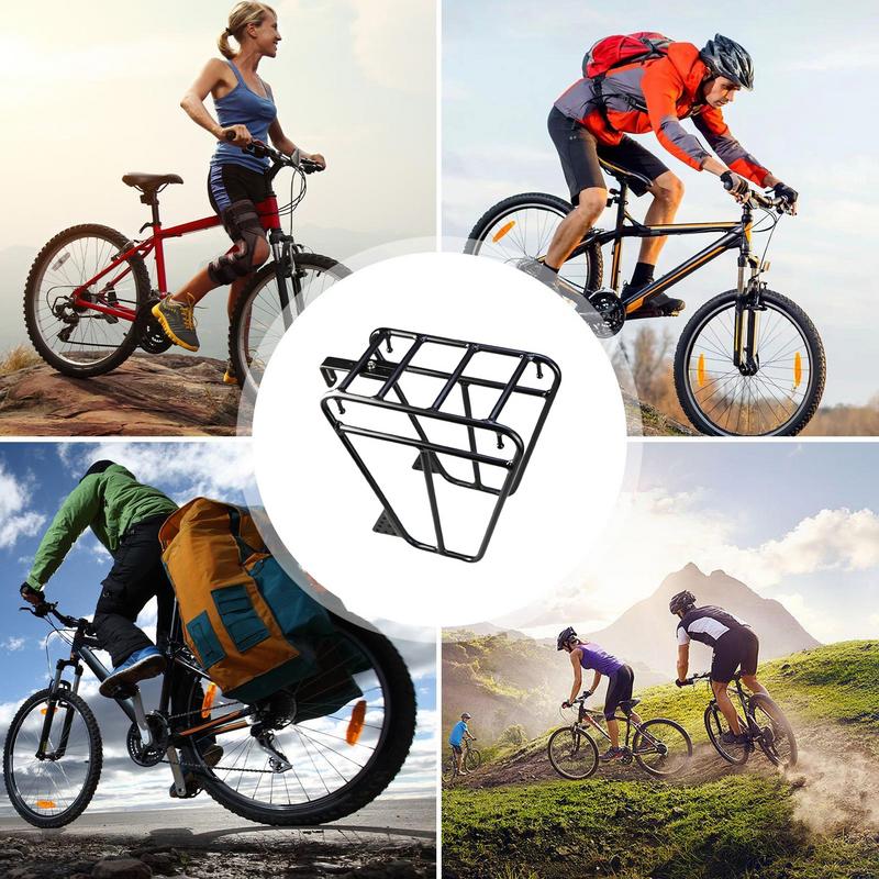 Cycling Cargo Rack Luggage Touring Carrier Racks Easy-to-Install Front Pannier Rack for Cycling Equipment Stand Footstock