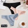 Большие размеры 3 шт. женские хлопковые стринги сексуальные ребристые дышащие трусики повседневное милое нижнее белье с бантом для девочек с низкой посадкой стринги нижнее белье