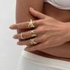 Starfish Shell Opening Adjustable Ring Set Personalised Ocean Holiday Alloy Rings Fashionable Versatile Niche Design Women's Jewellery