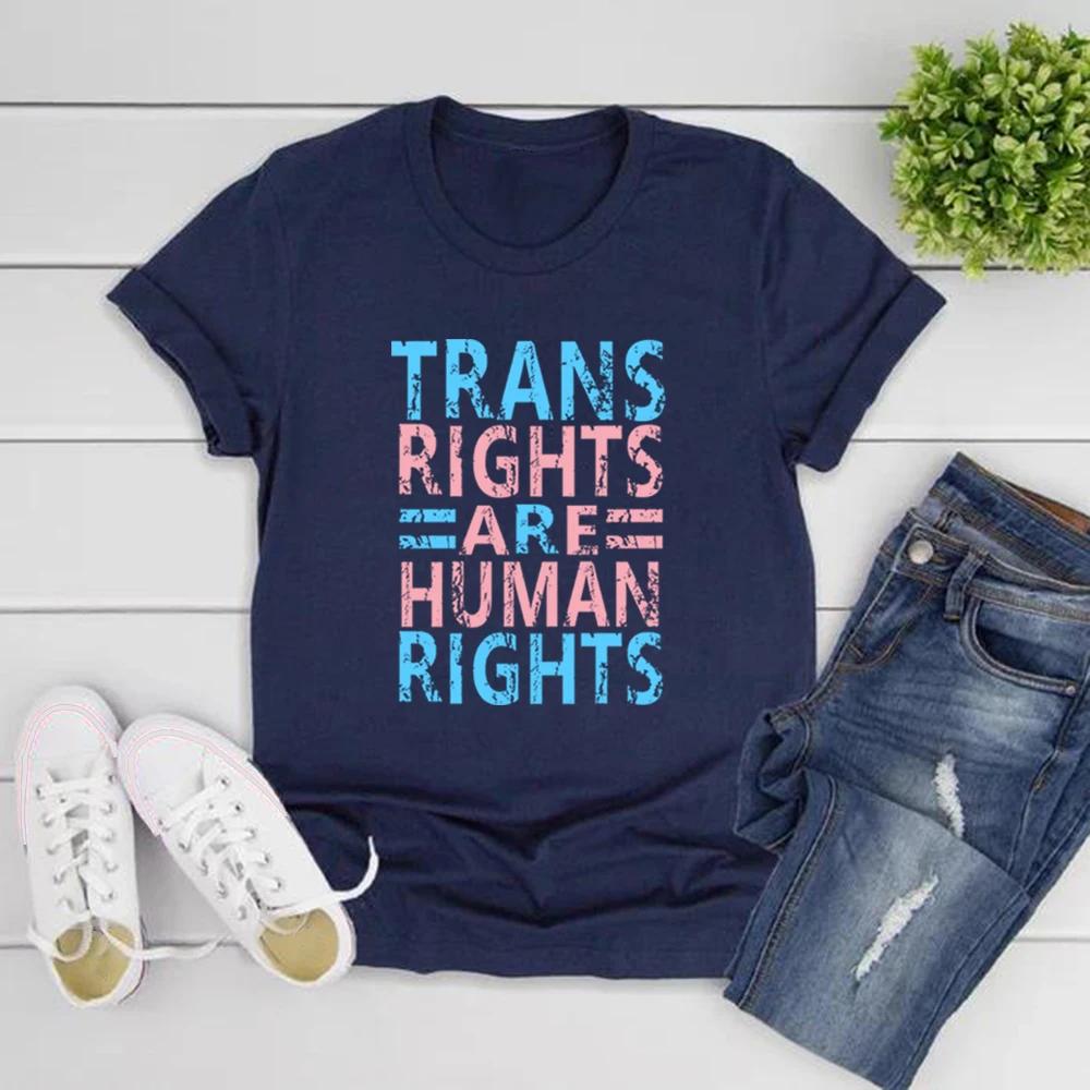 Trans Right Are HuUnisex Rights Shirt LGBTQ Tee Unisex Women Short Sleeve Tshirts Vintage Unisex Streetwear Tshirt Pride Month TShirt
