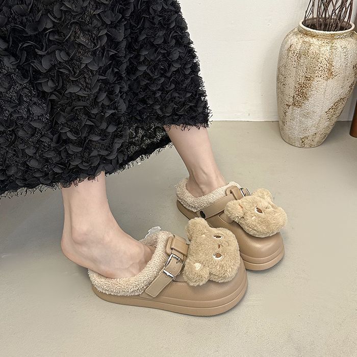 Cartoon cute comfortable versatile bag head slippers autumn and winter new fashion velvet warm bag head mop