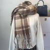 Высококачественный клетчатый шарф в корейском стиле: Теплая, Утолщенная Шаль, Похожая на Кашемир, для Студентов и Пар