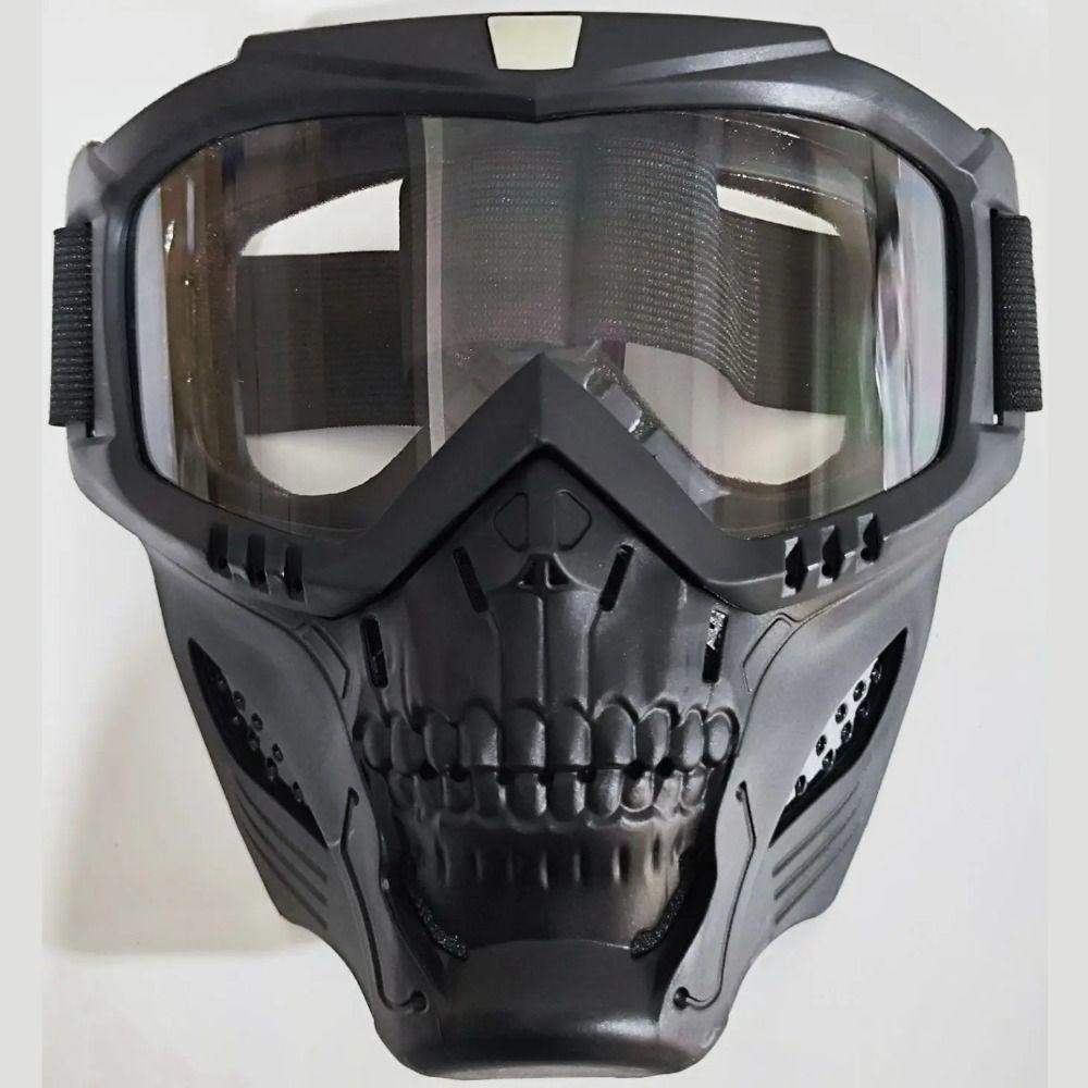 Head-mounted Skull Head Motorcycle Goggles Mouth Filter Motocross Skulls Mask  Lab