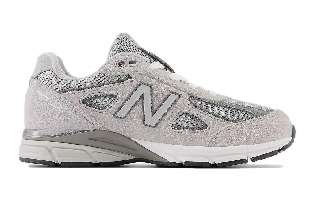 New Balance NB 990 V4 Низкие детские беговые кроссовки Серые с люрексом GC990GR4